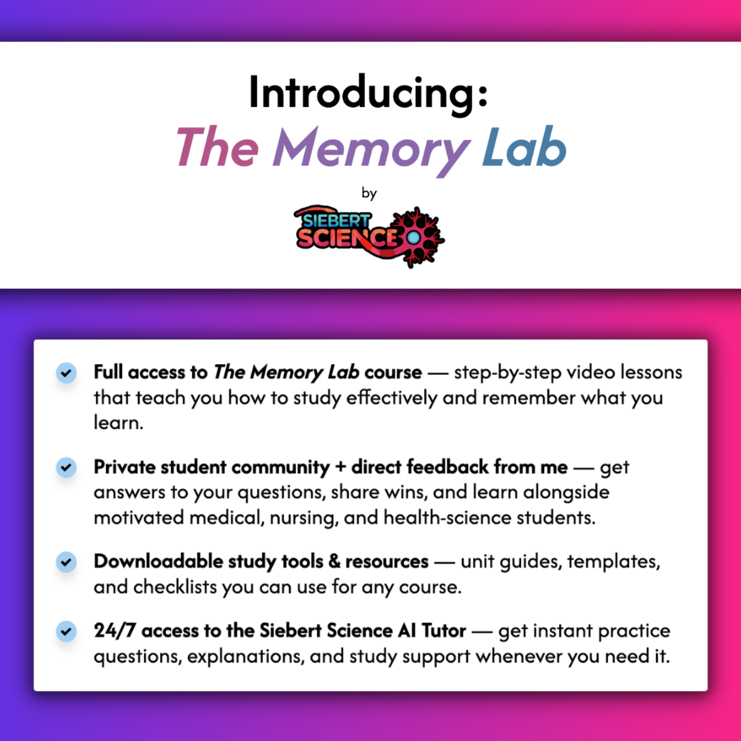 The Memory Lab 🧠 by Siebert Science